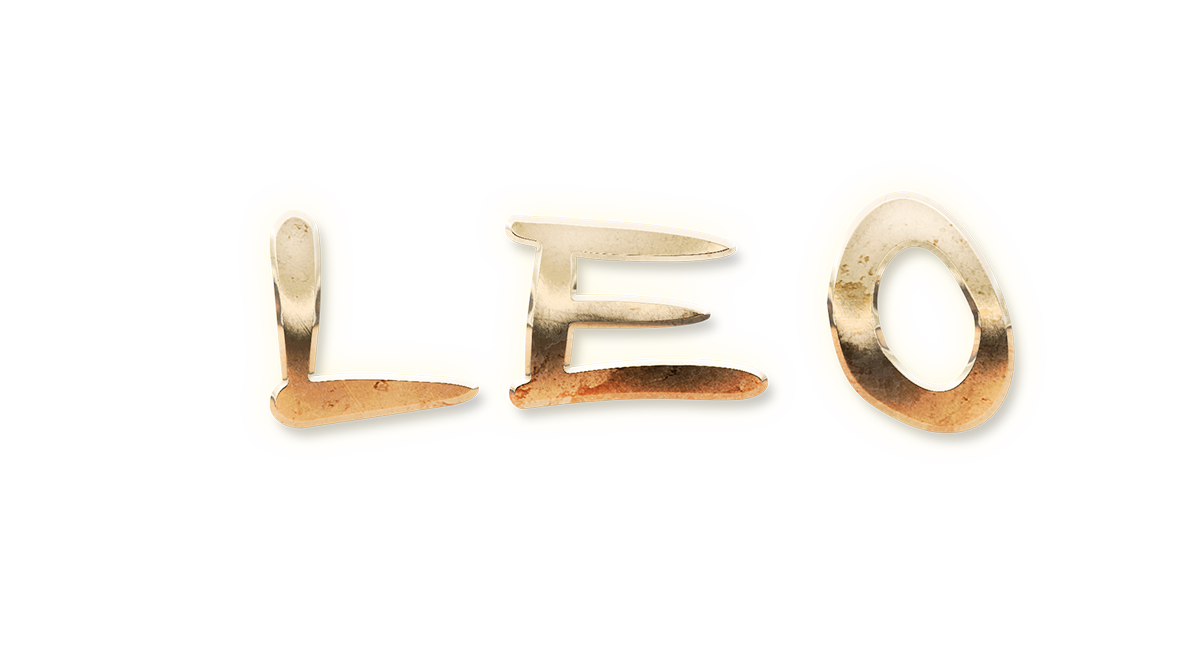zodiac sign word LEO golden text typography PNG images free